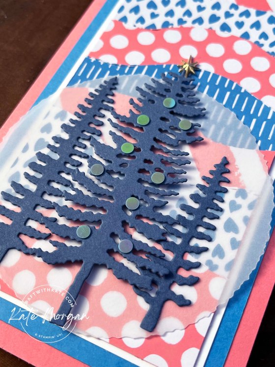 Forever Forest for Flity Flamingo Colour Creations Blog Hop by Kate Morgan, Stampin Up Australia 2023 detail