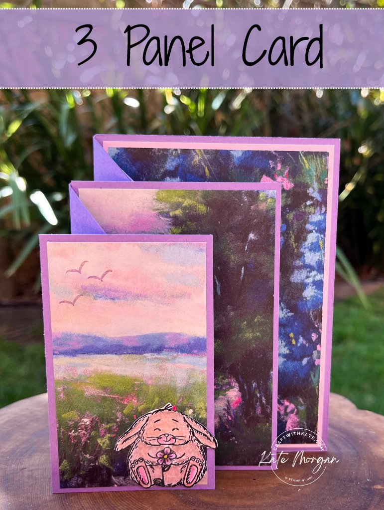 Highland Heather Meandering Meadows 3 Panel card & Window card Kate Independent