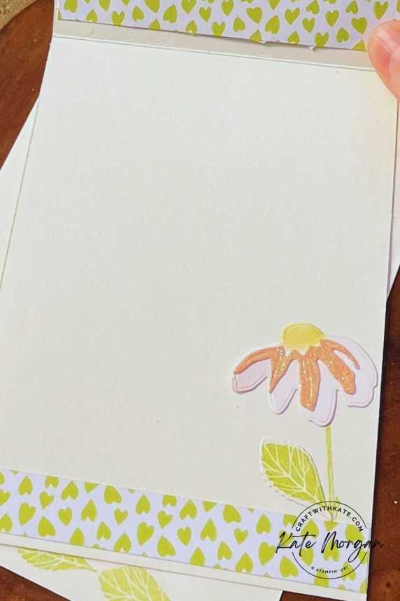Cheerful Daisies Lattice Card by Kate Morgan, Stmpin Up Australia Lemon Lime Twist Colour Creations Blog Hop 2023 inside