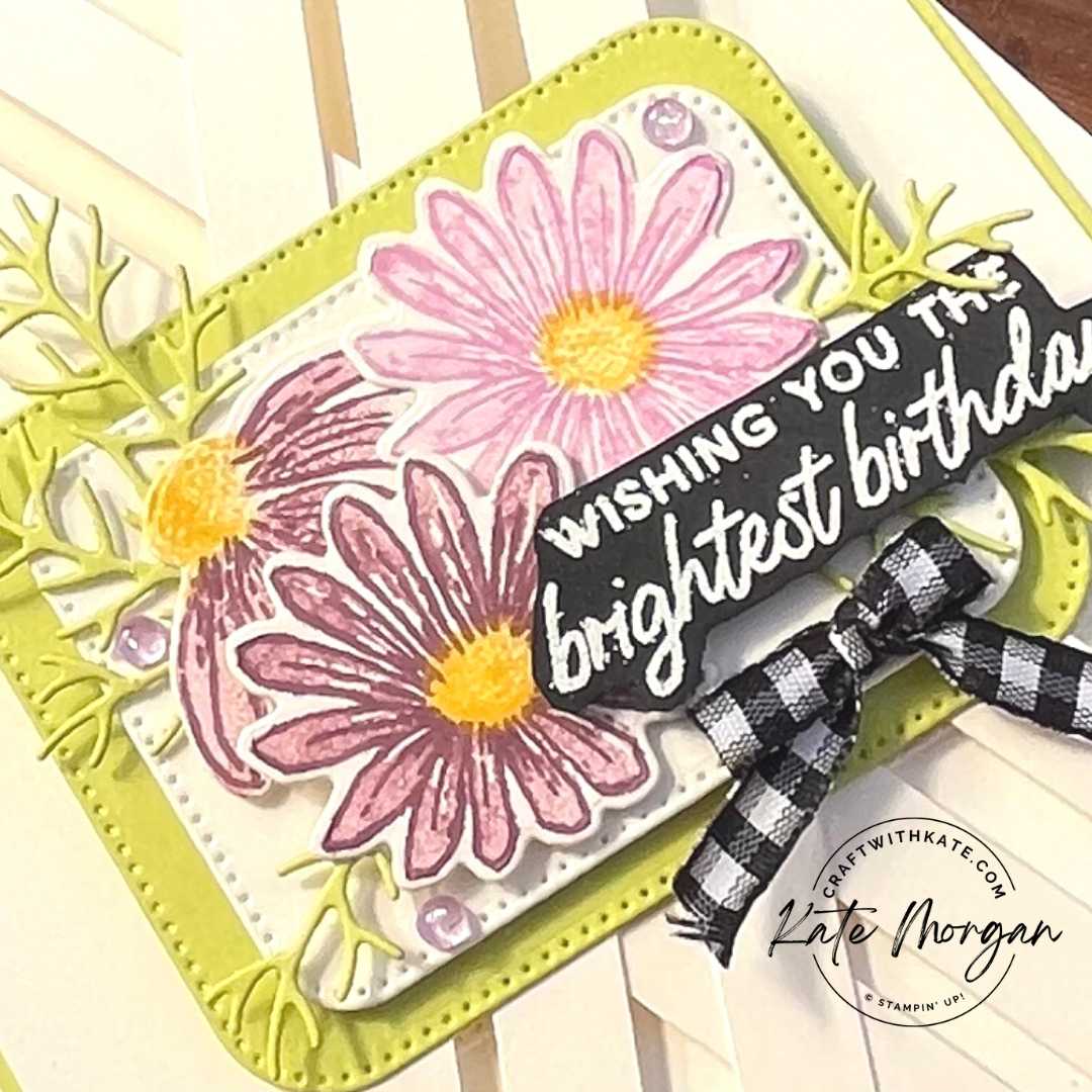 Cheerful Daisies Lattice Criss Cross Card by Kate Morgan, Stmpin Up Australia Lemon Lime Twist Colour Creations Blog Hop 2023