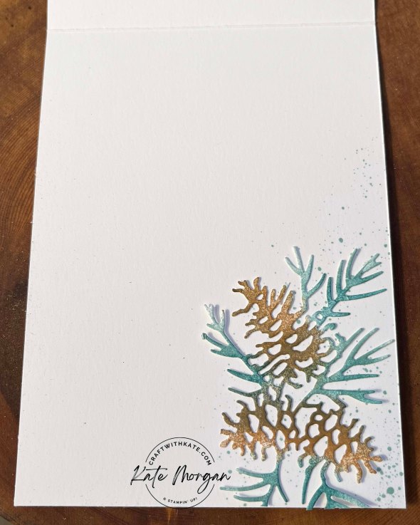 Christmas Pinecones Card for Heart of Christmas by Kate Morgan, Stampin Up Australia 2023 insert