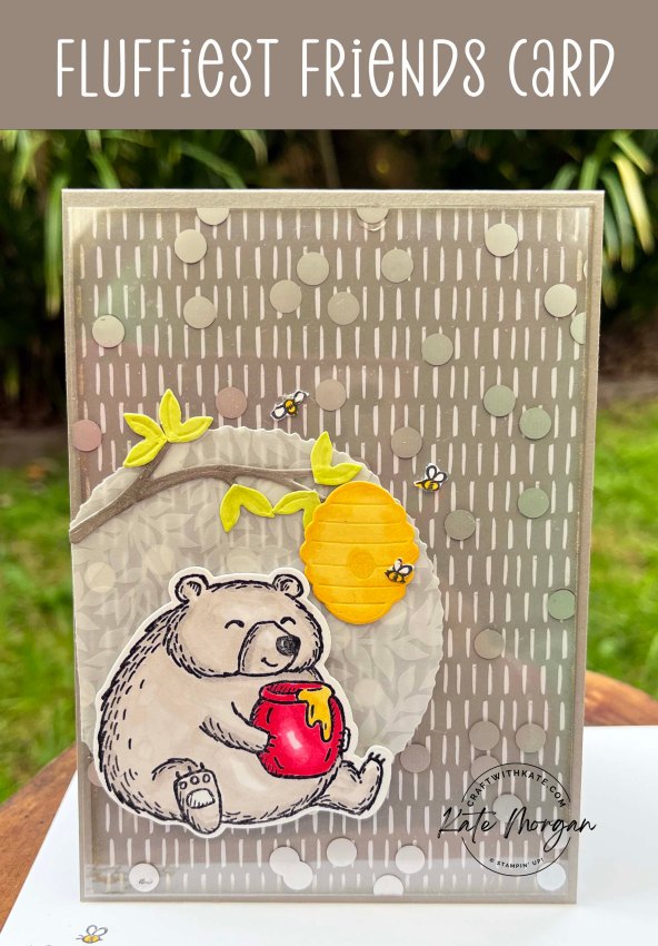 Fluffiest Friends Card for Gray Granite Colour Creations blog hop by Kate Morgan, Stampin Up Australia 2023