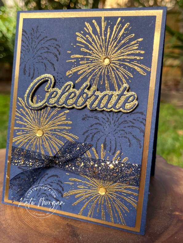 Light the Sky card for Milestone birthdays by Kate Morgan, Stampin Up Australia 2023.