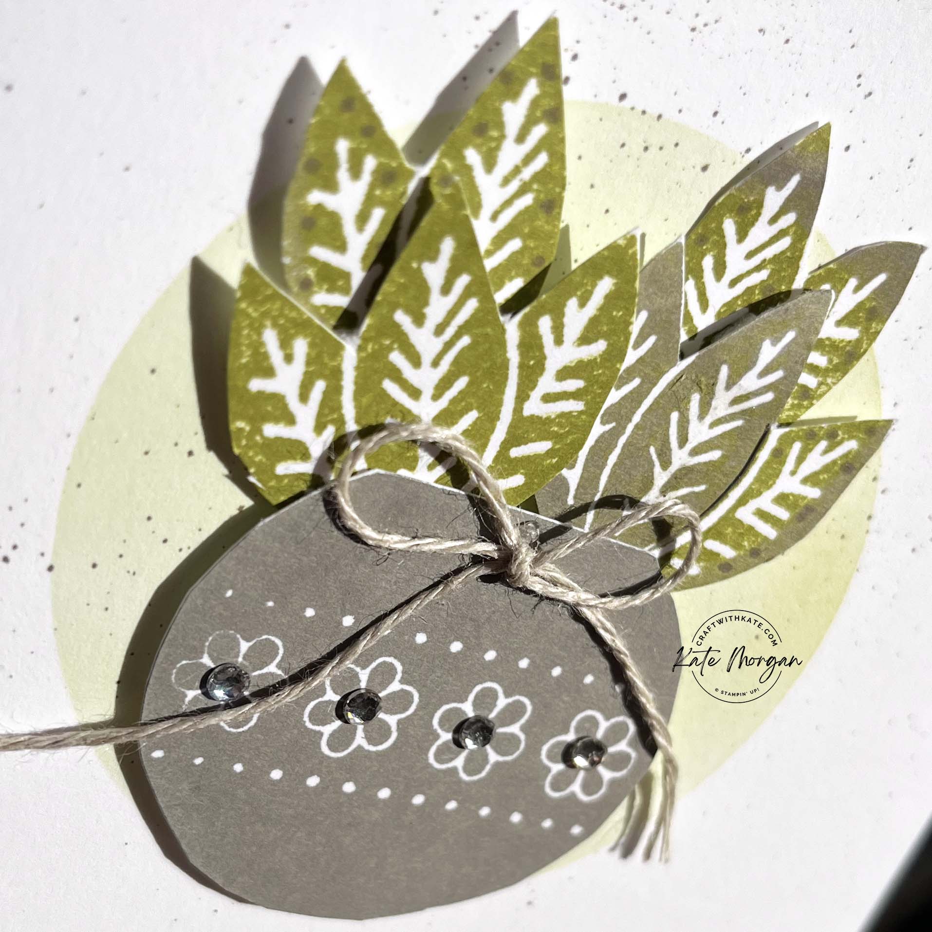Planted Paradise Rock n Roll Technique card for Old Olive Colour Creations Blog Hop by Kate Morgan, Stampin Up Australia 2024