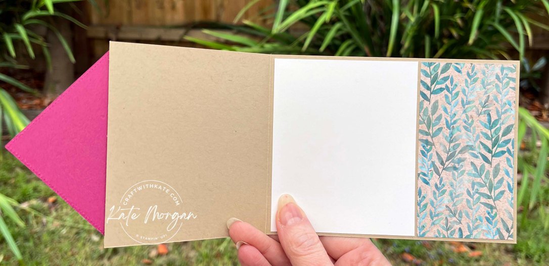 Painted &amp; Perennial Lavender Card by Kate Morgan, Stampin Up Australia 2024 open