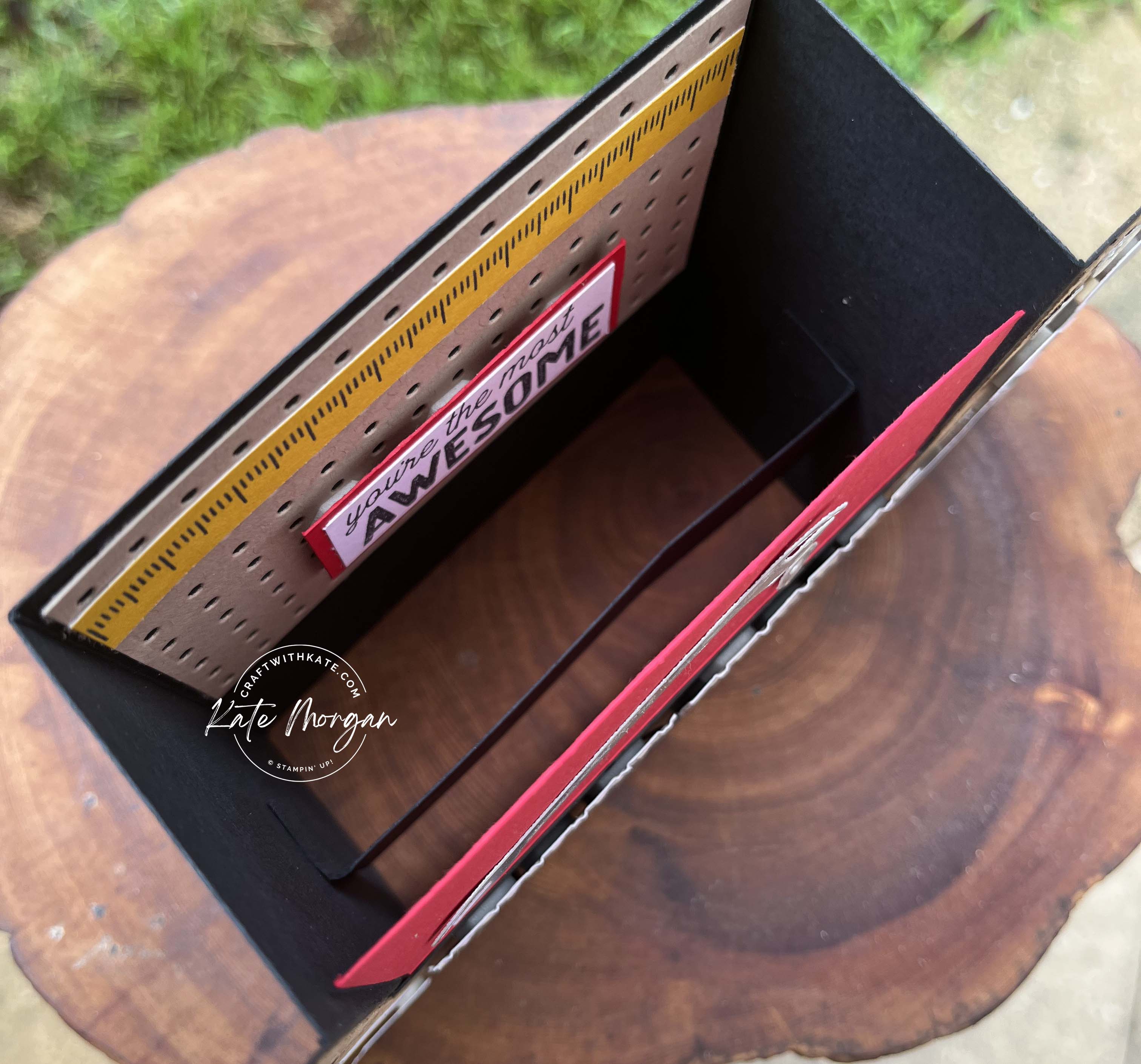 Trusty Tools Bench Fold Card by Kate Morgan, Stampin Up Australia 2024 inside