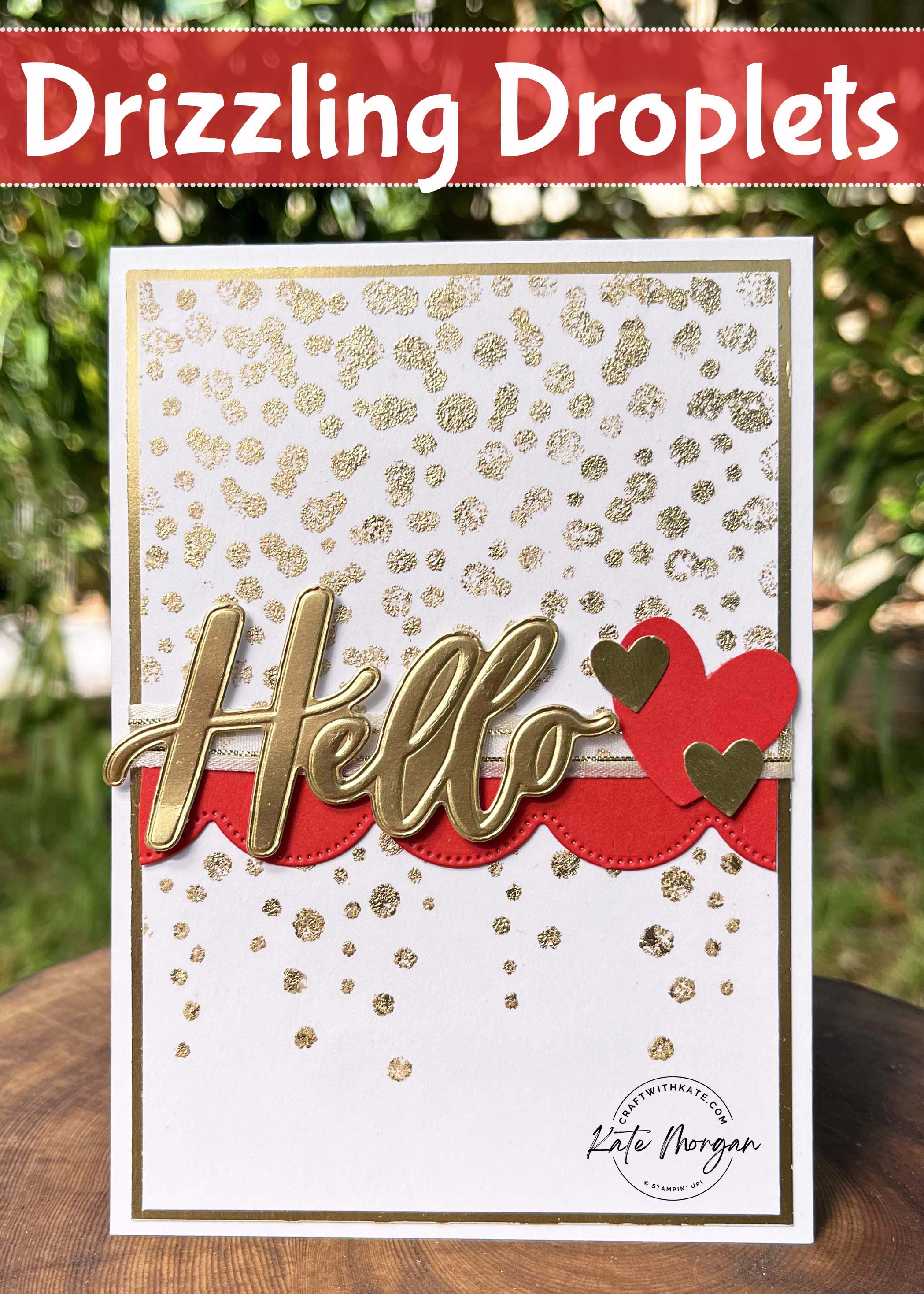 Drizzling Droplets card Poppy Parade Colour Creations Blog Hop by Kate Morgan Stampin Up Australia 2024