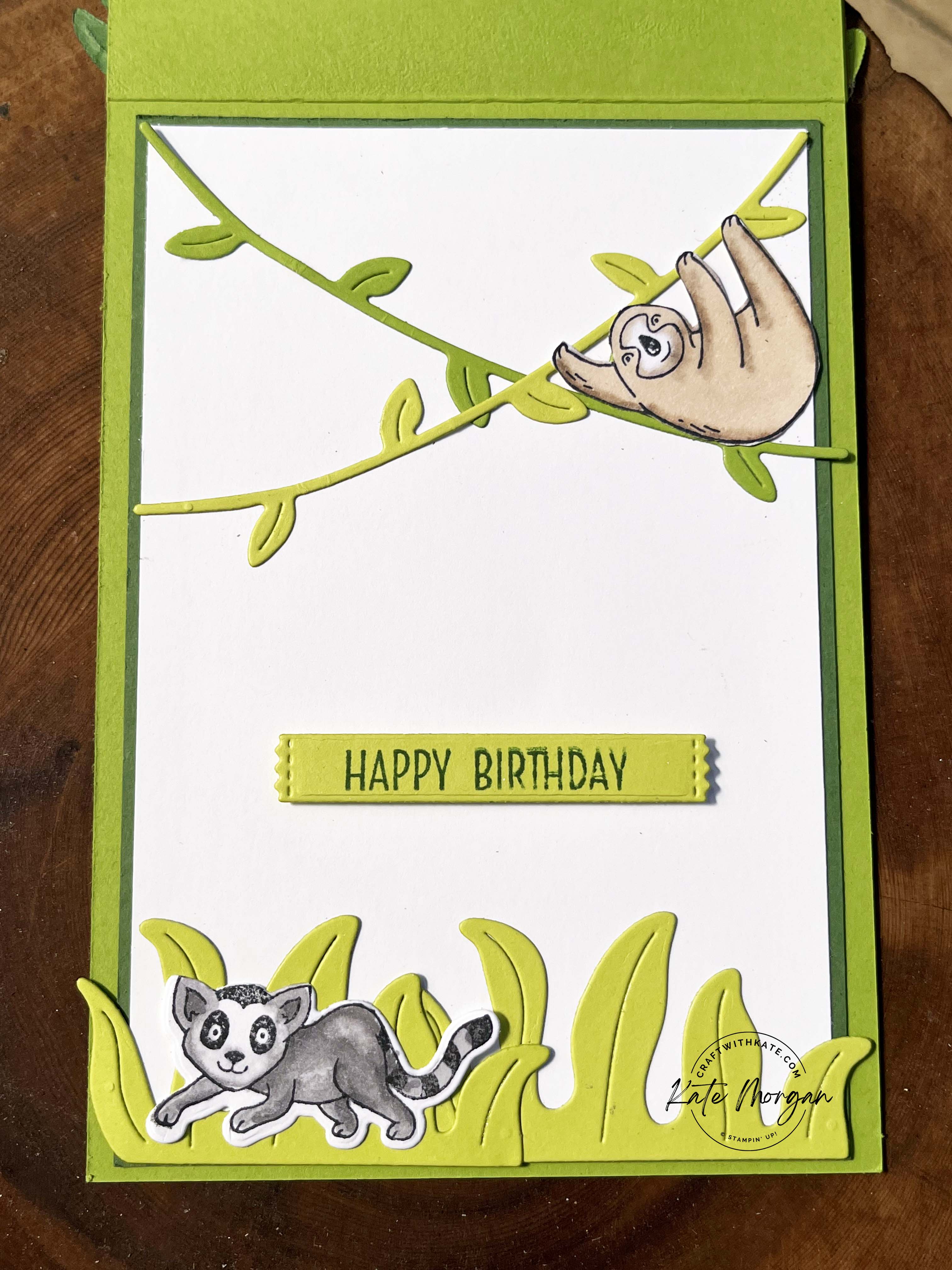 Jungle Pals Easel card Saleabration by Kate Morgan Stampin Up Australia 2024 inside