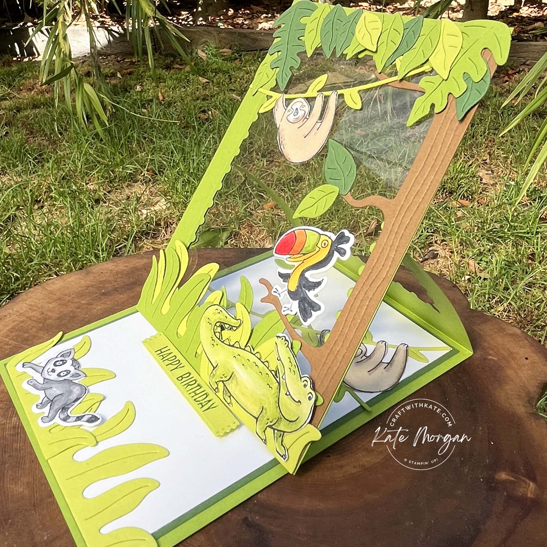 Jungle Pals Easel card Saleabration by Kate Morgan Stampin Up Australia 2024 side