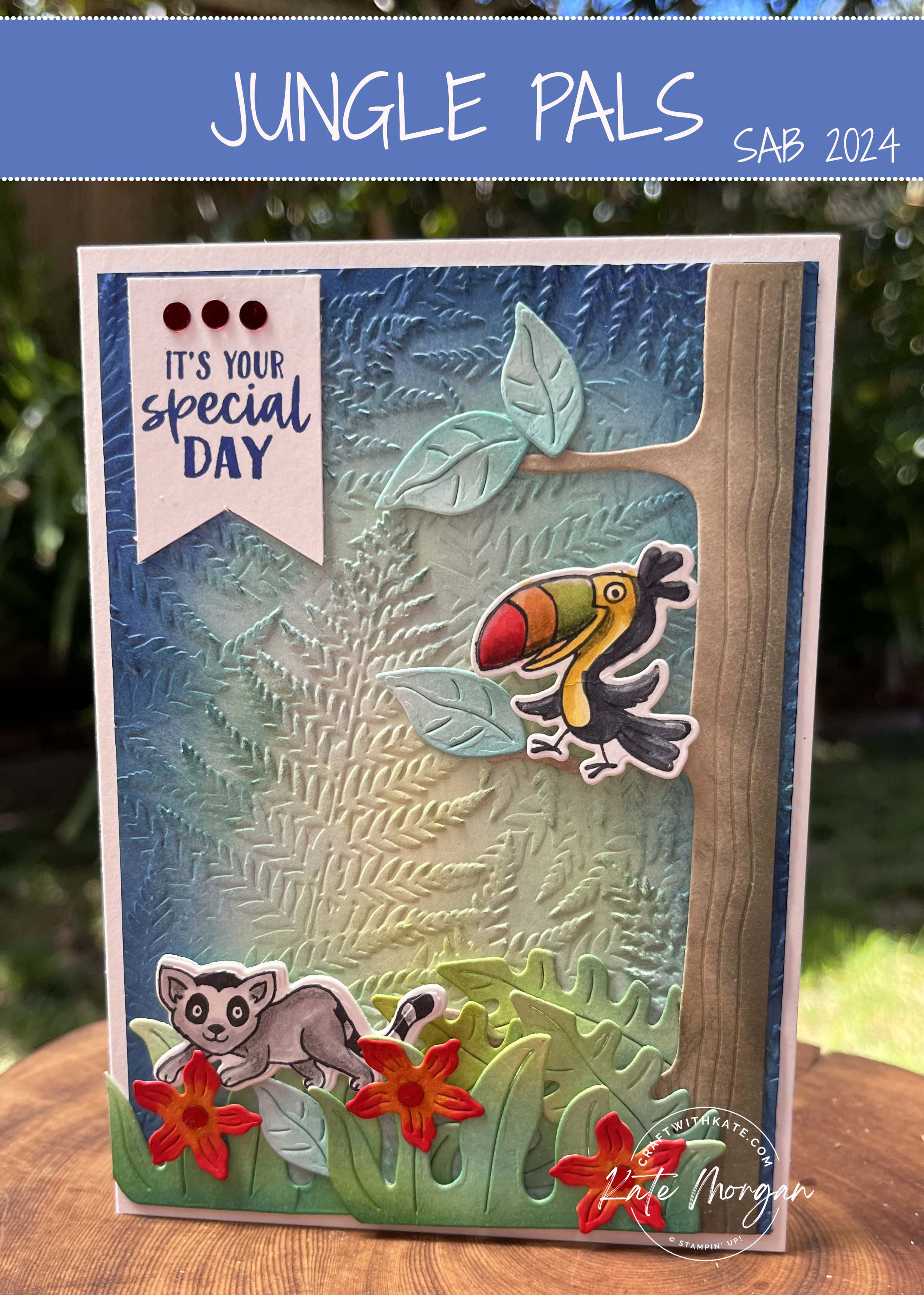 Jungle Pals Toucan card by Kate Morgan, Stmpin Up Australia, SAB 2024