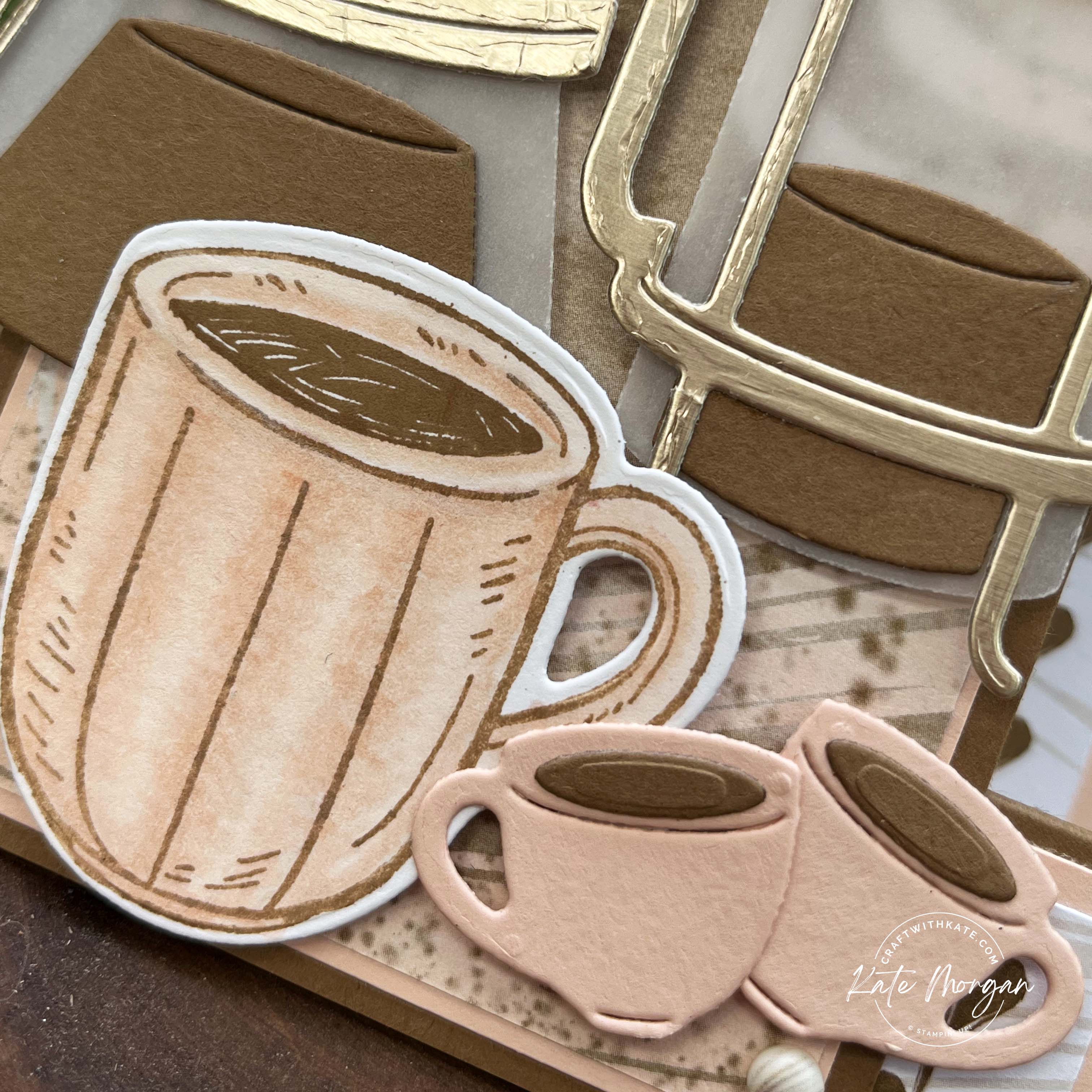 Latte Love fancy fold card by Kate Morgan Stampin Up Australia 2024 mug colouring