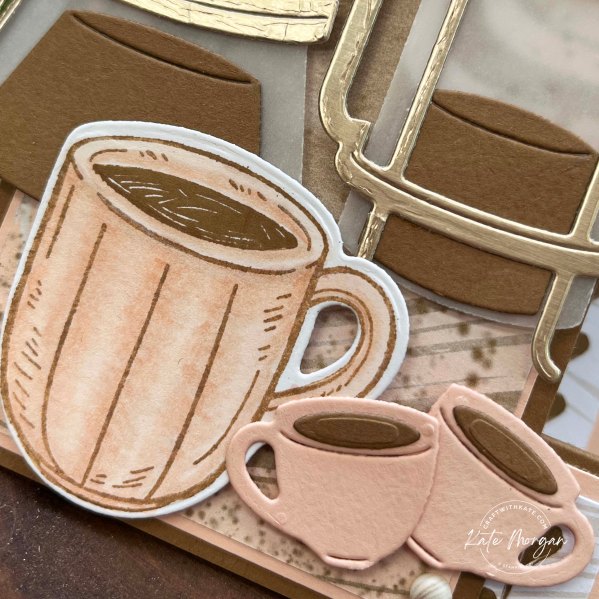 Latte Love fancy fold card by Kate Morgan Stampin Up Australia 2024 mug colouring
