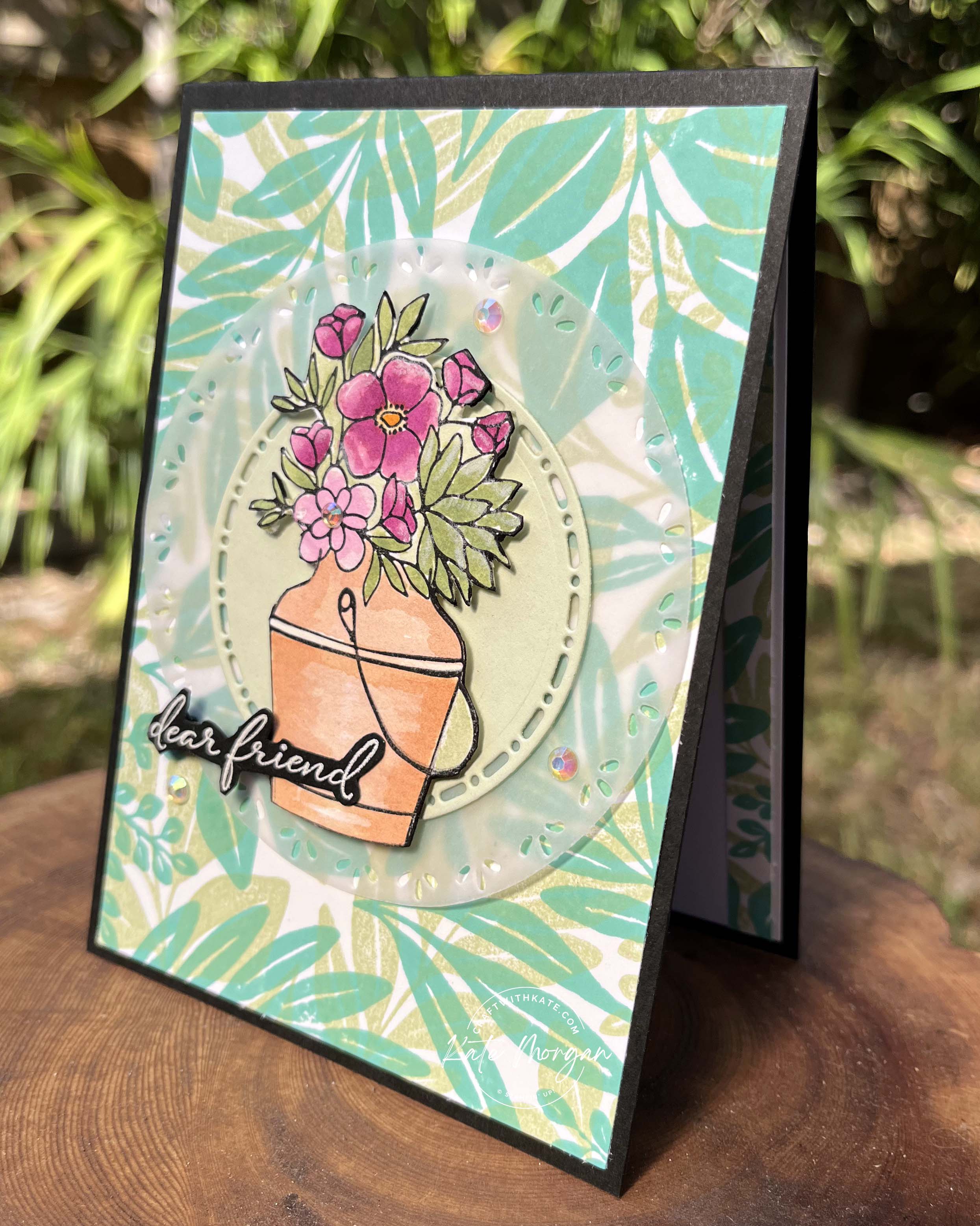 Country Flowers & Leaf Collection sneak peek for Soft Sea Foam Colour Creations blog hop by Kate Moegan, Stmpin Up Australia 2024.