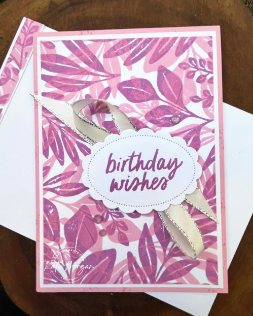 birthday card using Leaf Collection for Petunia Pop Colour Creations blog hop by Kate Morgan, Stampin Up Australia 2024