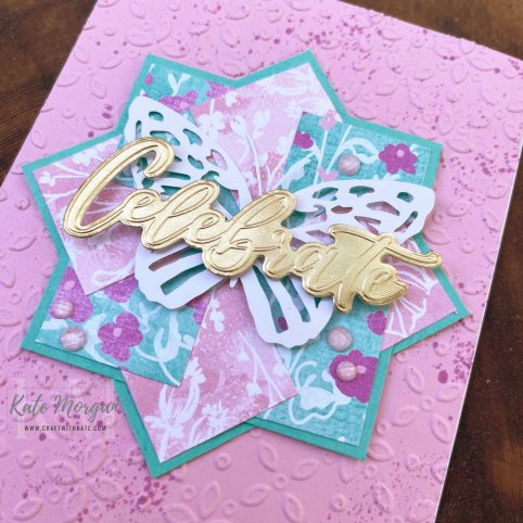 faux pinwheel card with Unbounded Beauty DSP for Pretty in Pink Colour Creations blog hop by Kate Morgan, Stampin Up Australia 2024 feature