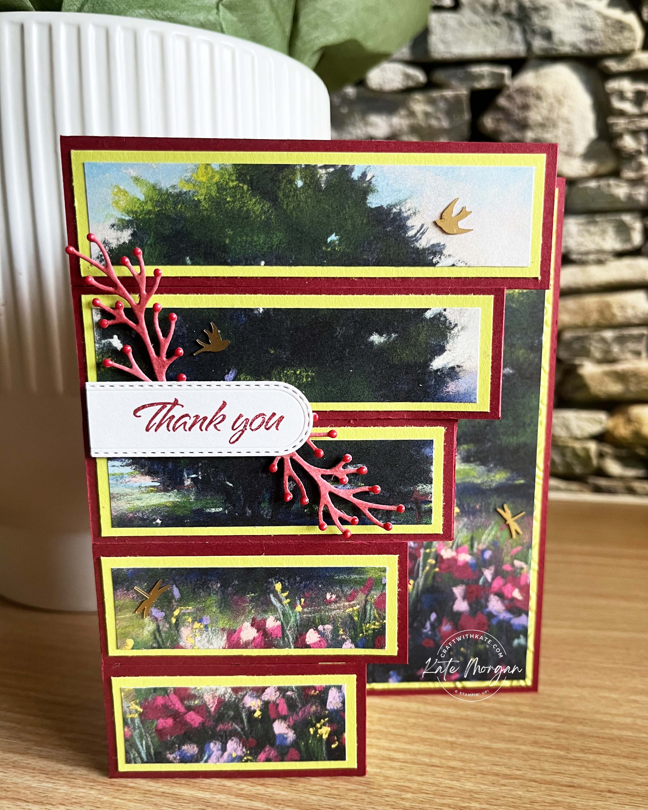 Staggered Z Fold Card for Cherry Cobbler Colour Creations Blog Hop by Kate Morgan Stampin Up Australia 2024