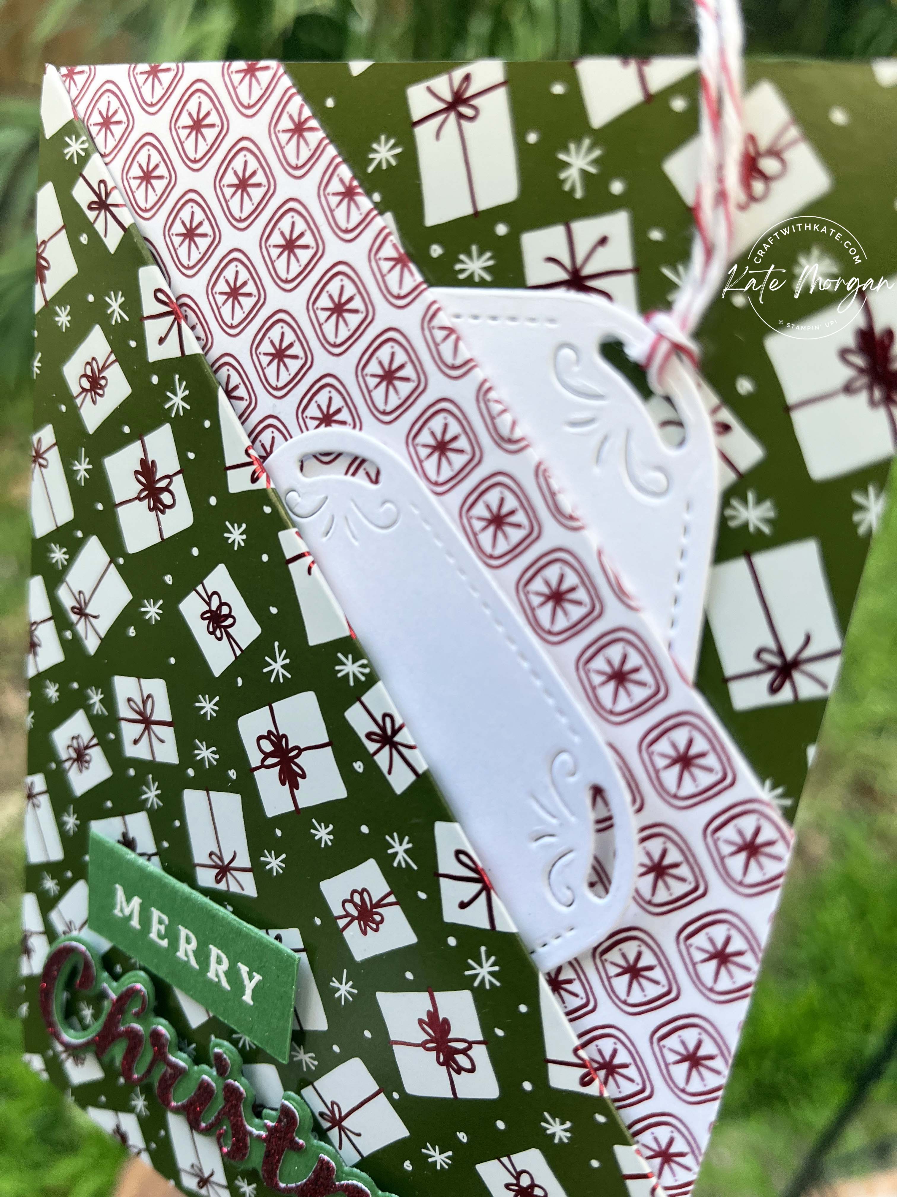 Double Pocket Fold Christmas Card for Heart of Christmas Blog Hop Week 5 by Kate Morgan Stampin Up Australia 2024 close up