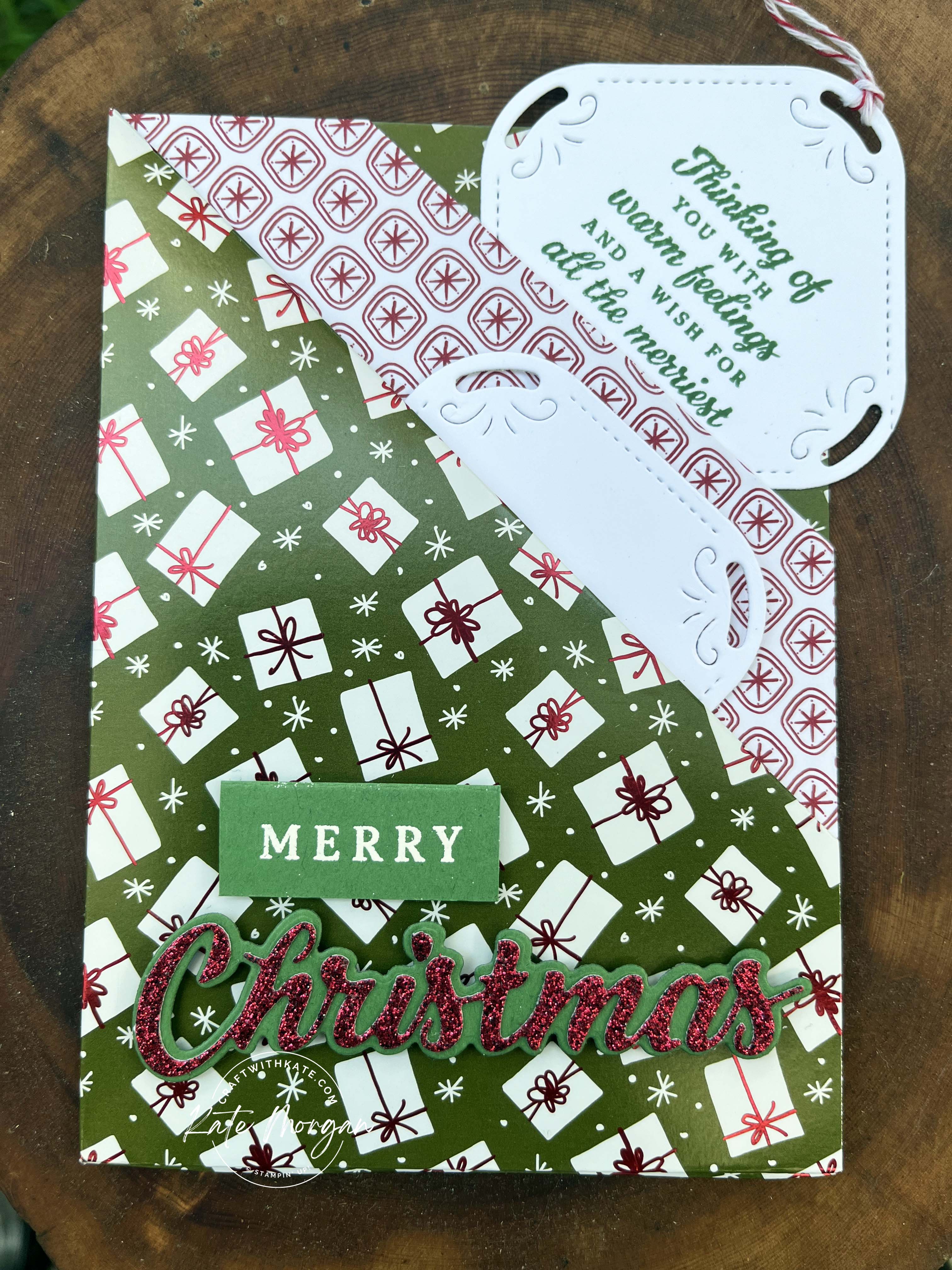 Double Pocket Fold Christmas Card for Heart of Christmas Blog Hop Week 5 by Kate Morgan Stampin Up Australia 2024 tag 1