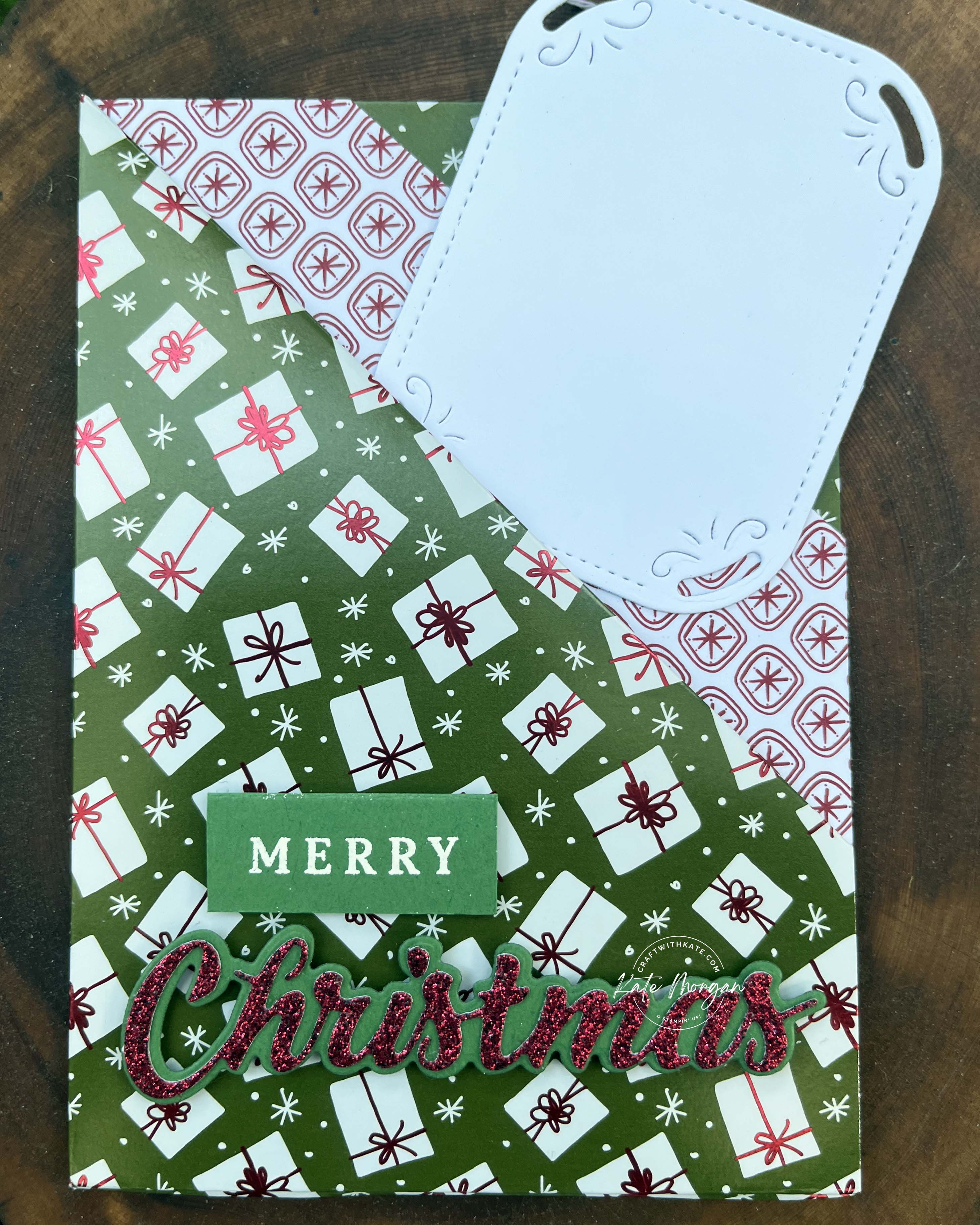 Double Pocket Fold Christmas Card for Heart of Christmas Blog Hop Week 5 by Kate Morgan Stampin Up Australia 2024 tag 2
