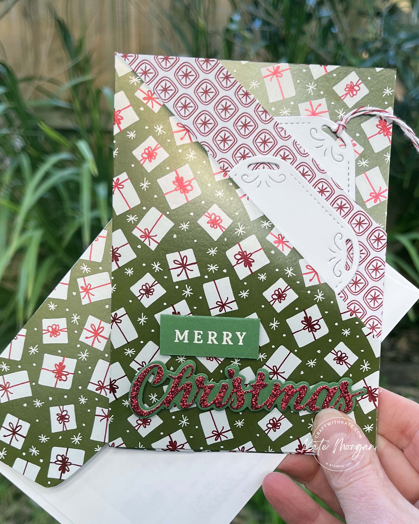 Double Pocket Fold Christmas Card for Heart of Christmas Blog Hop Week 5 by Kate Morgan Stampin Up Australia 2024