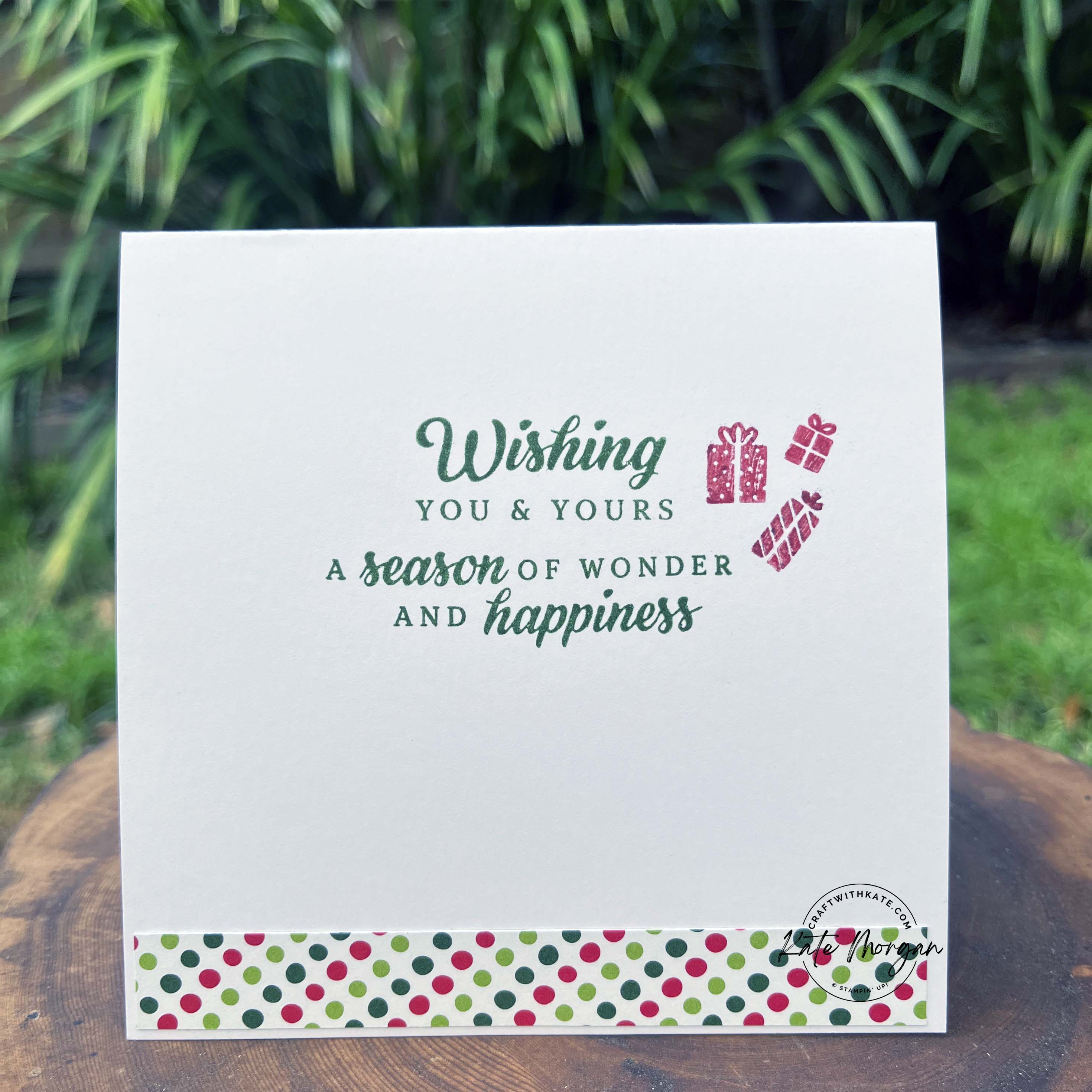 Labeled with Love Christmas Card Stamping in the Round SITR for Heart of Christmas Blog Hop Week 7 by Kate Morgan Stampin Up Australia 2024 inside