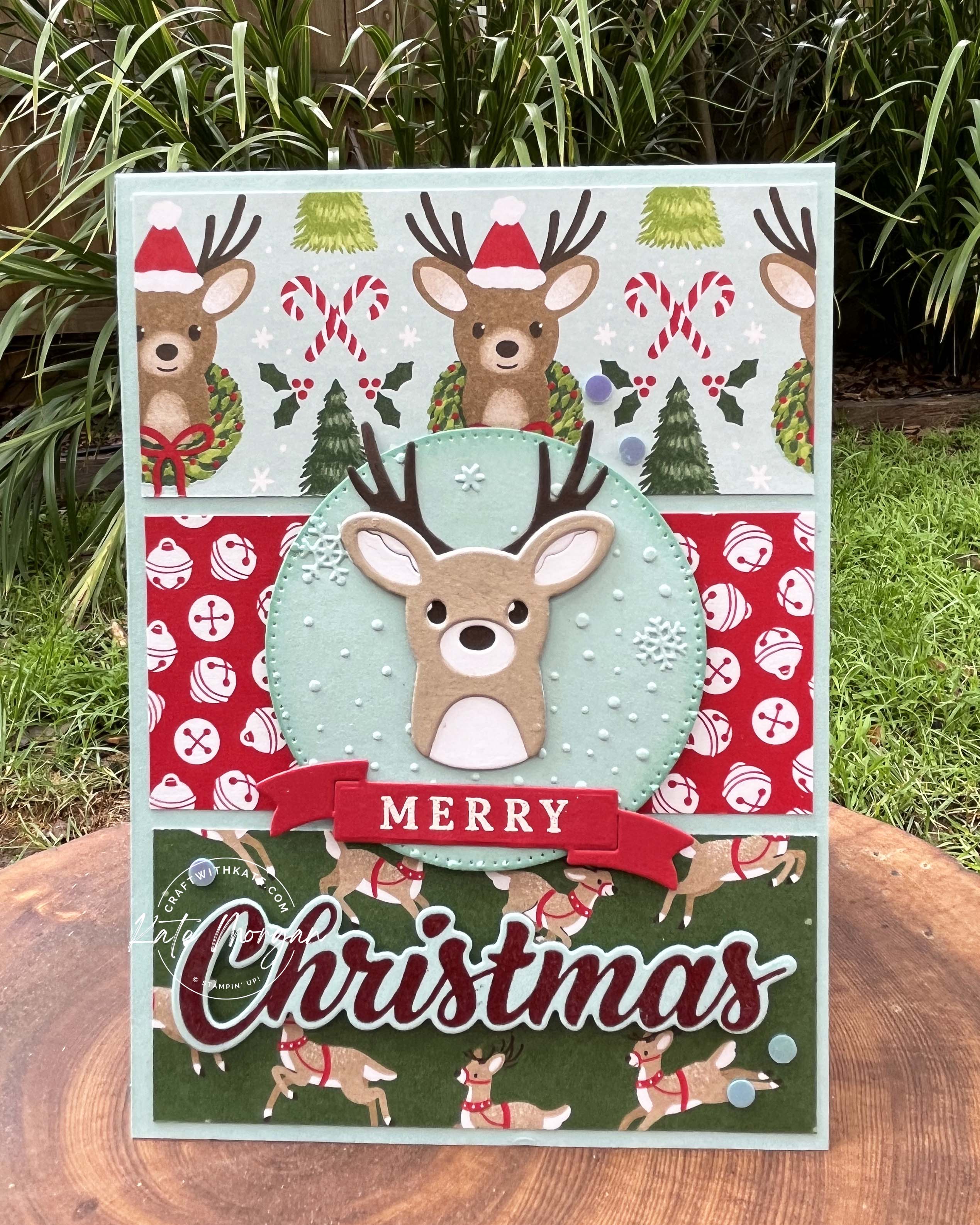 Reindeer Fun card 2 Week 9 HOC by Kate Morgan, Stampin Up Australia 2024
