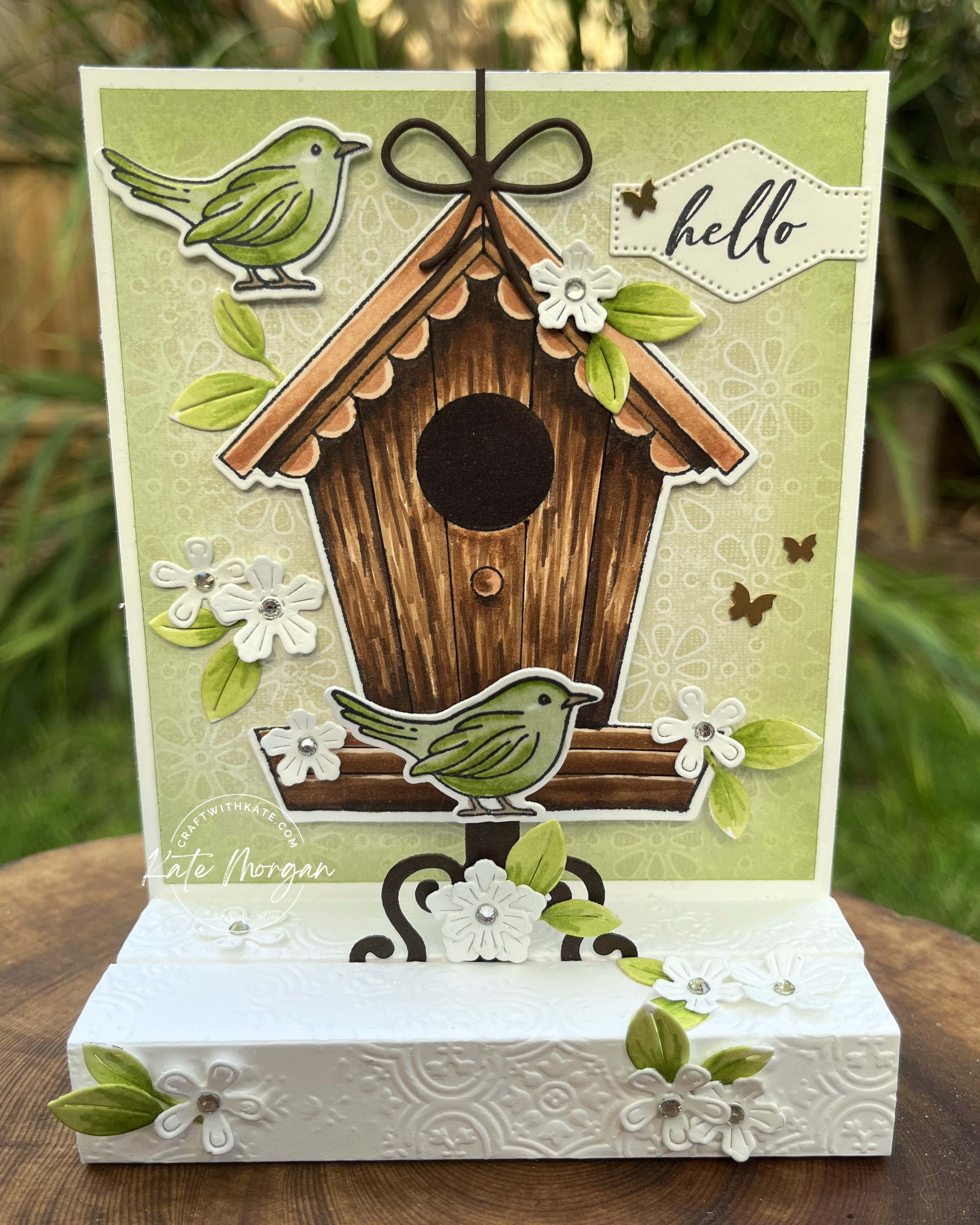 Country Birdhouse Pop Up Standing card for Granny Apple Green Colour Creations Blog Hop by Kate Morgan Stampin Up Australia 2024