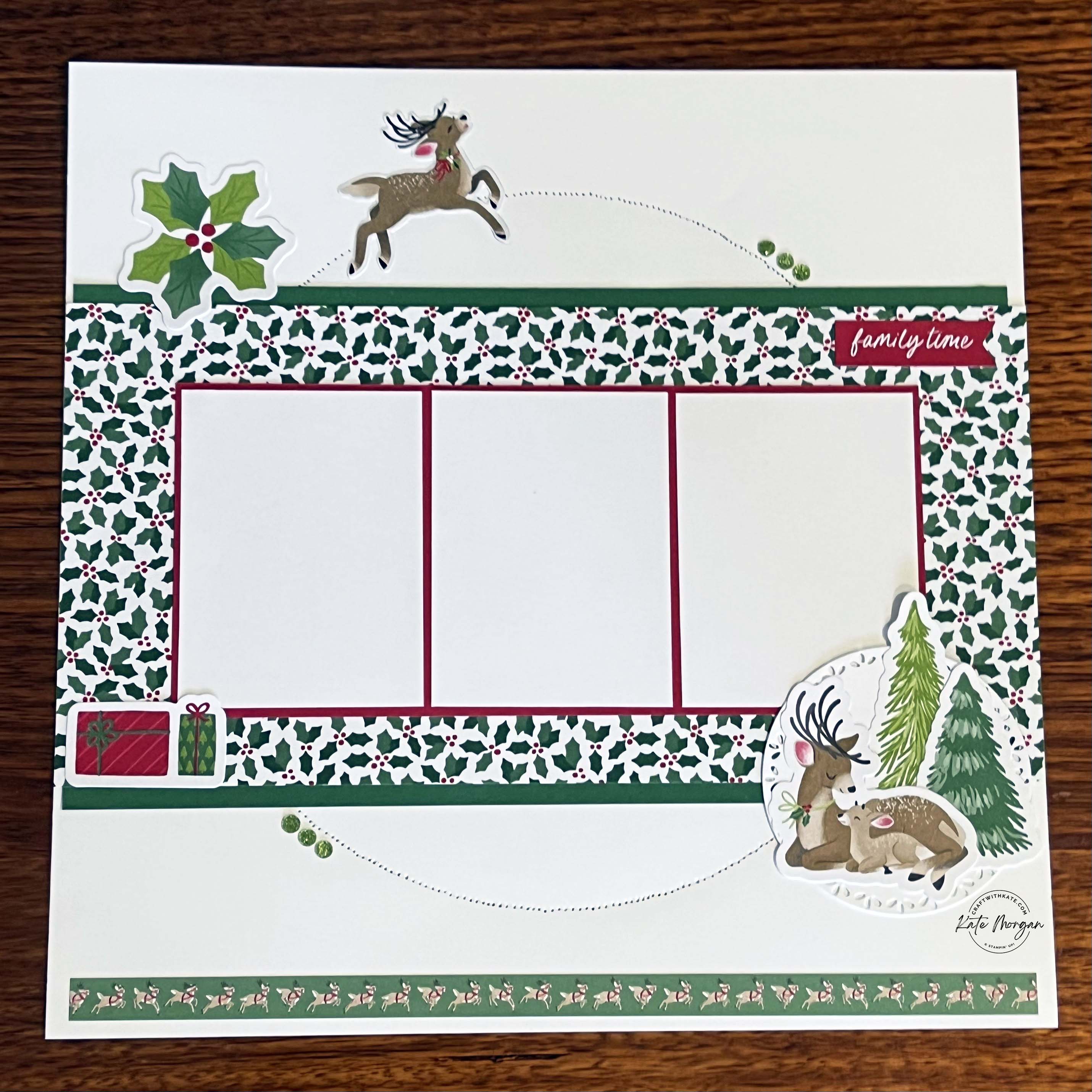 Reindeer Memories Scrapbook Page 2 Week 14 HOC by Kate Morgan, Stampin Up Australia 2024