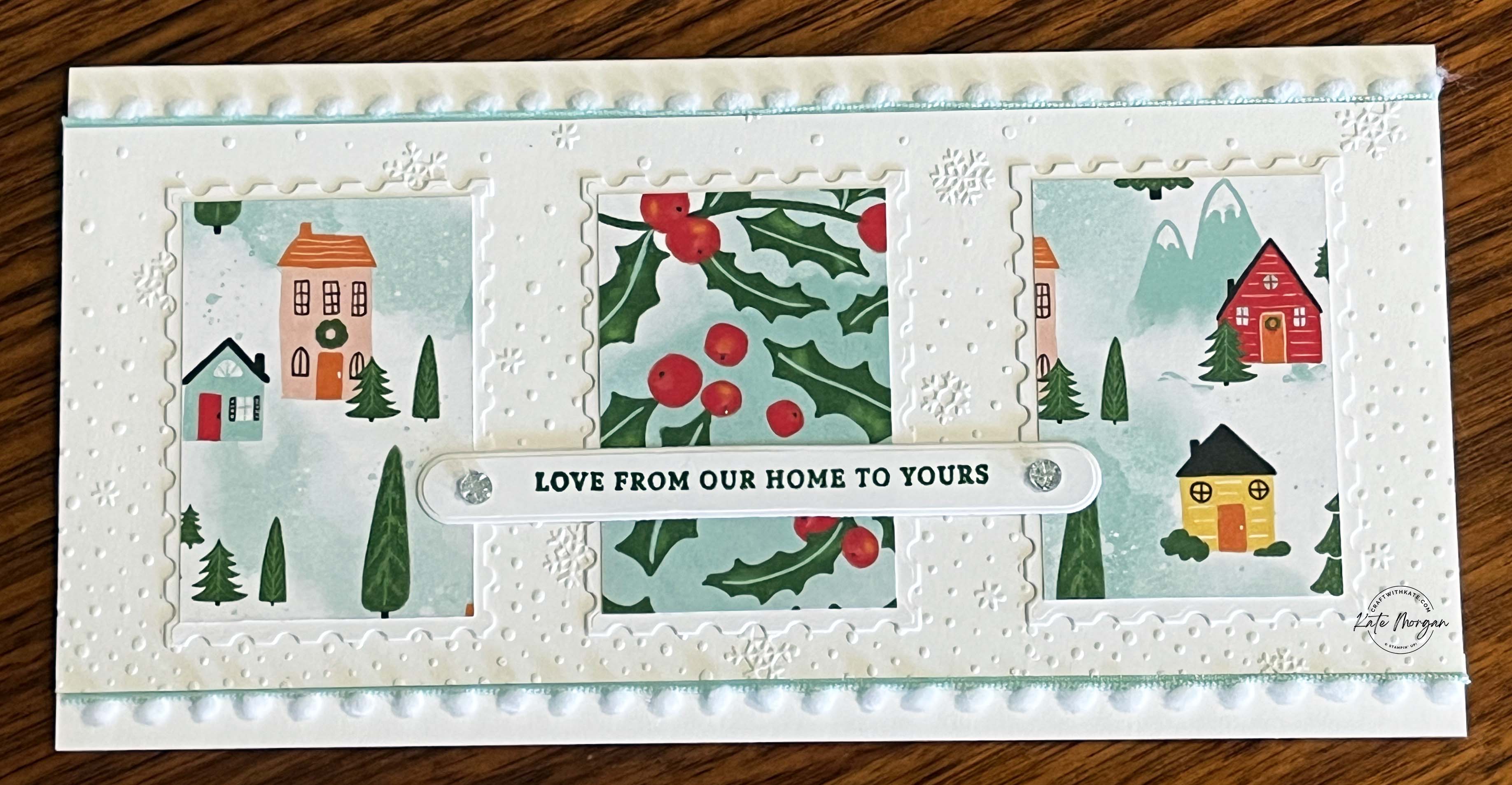 Snowy Scenes slimline card Week 15 HOC by Kate Morgan, Stampin Up Australia 2024