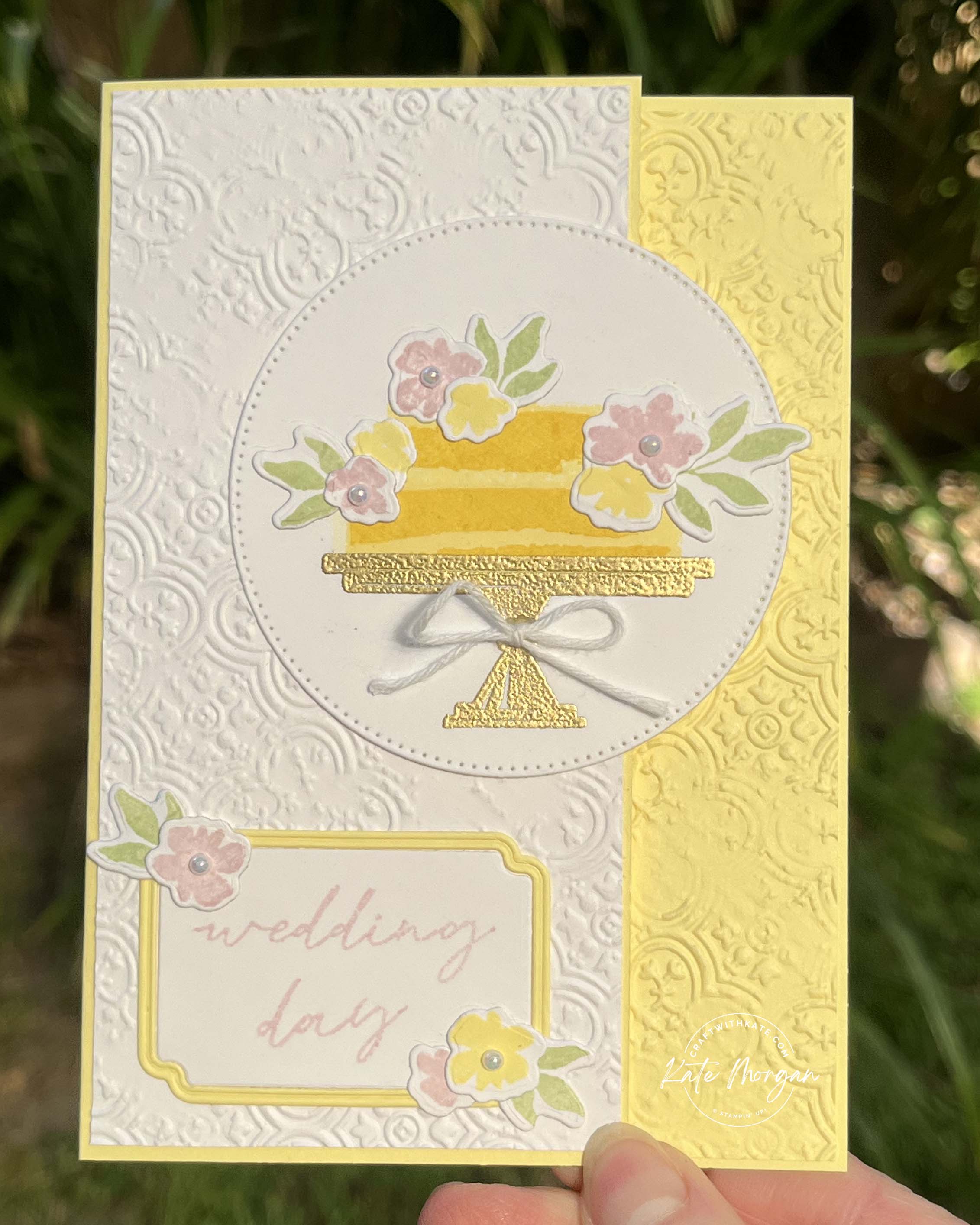 Cake Celebrations Wedding card for Lemon Lolly Colour Creations Blog Hop by Kate Morgan Stampin Up Australia 2024